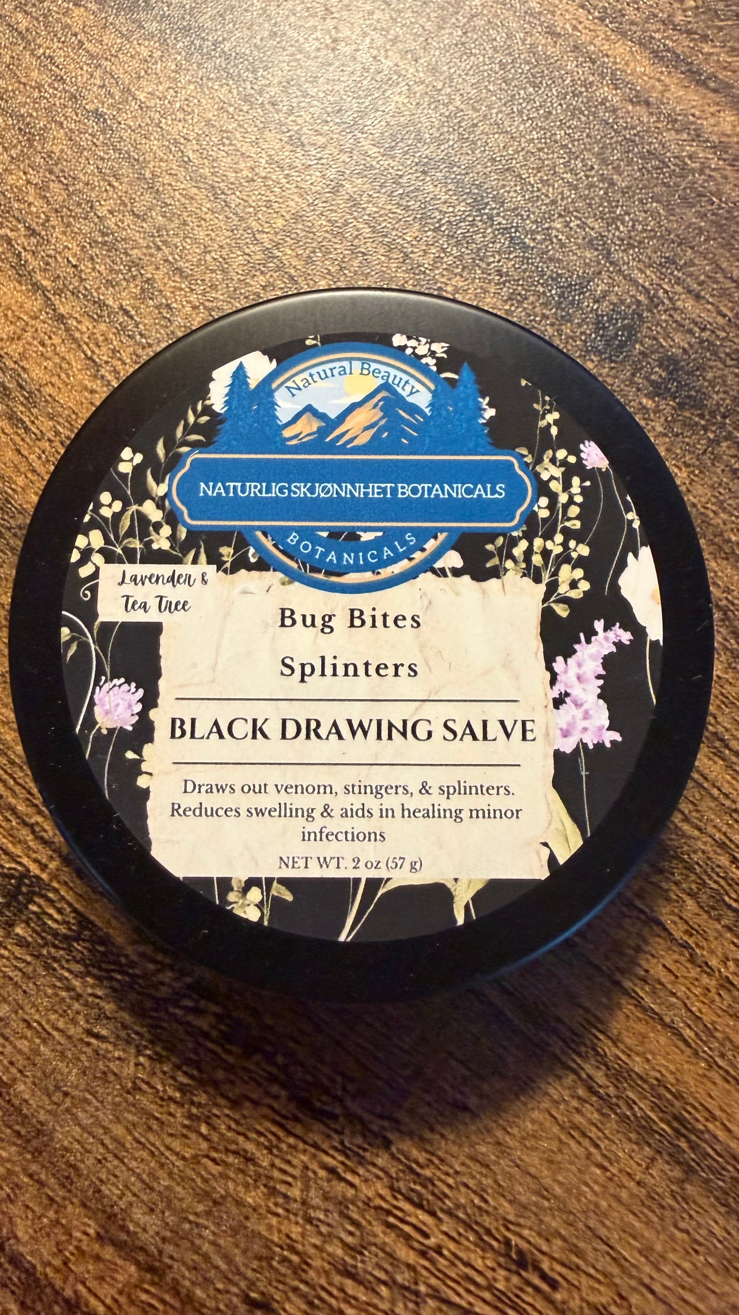 Plantain + Charcoal Botanical Drawing Salve