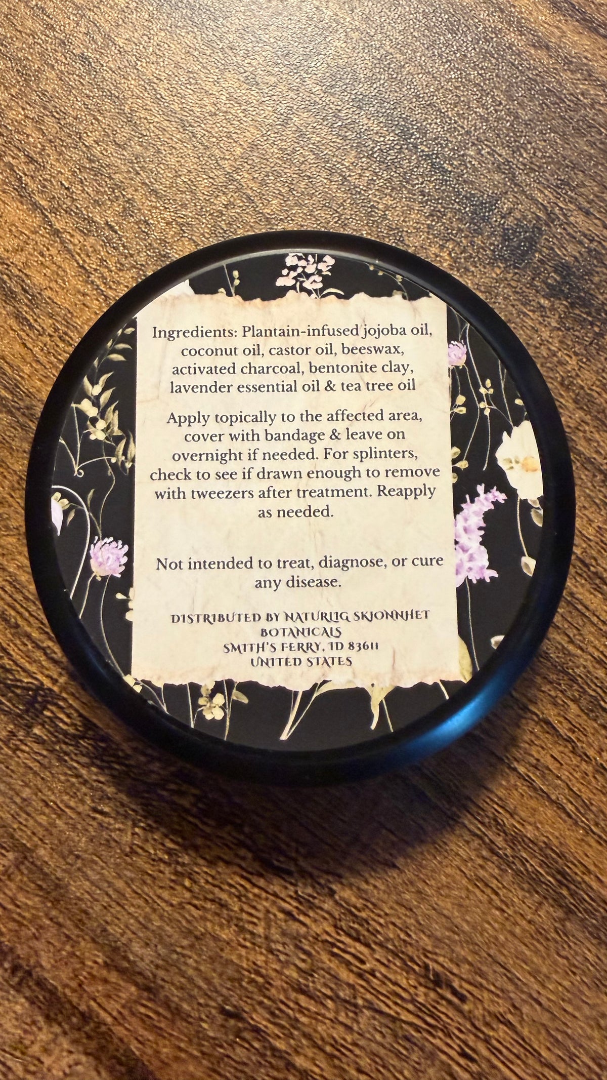 Plantain + Charcoal Botanical Drawing Salve